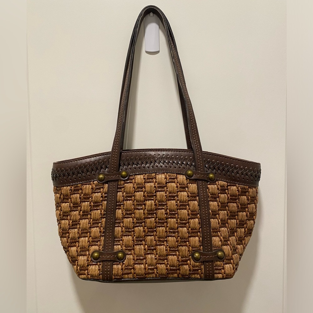 Fossil woven leather shoulder bag